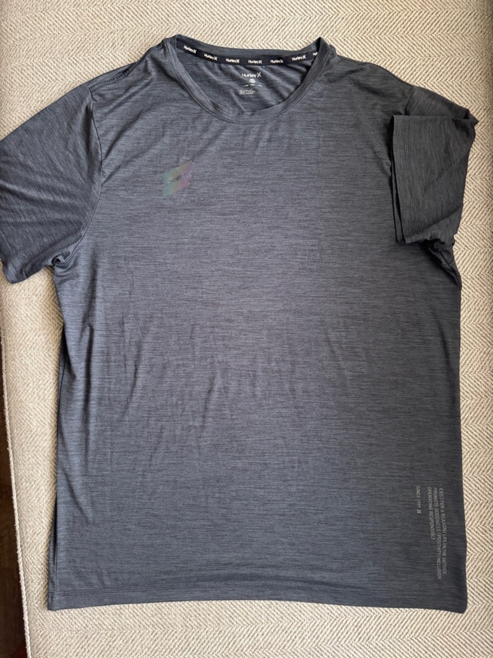 Hurley Men’s Heather Gray Performance Tech Tee sz XL